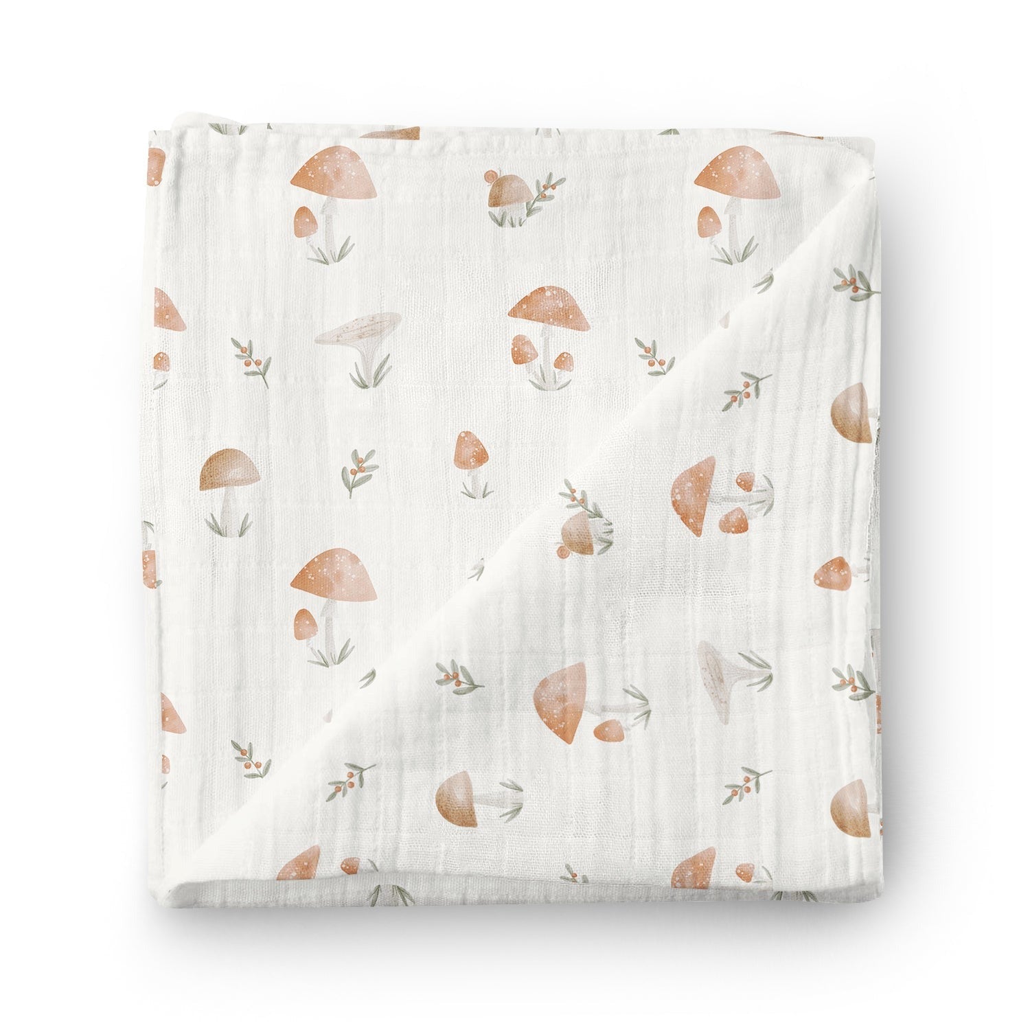 Couverture mousseline de bambou -Champignons forestiers