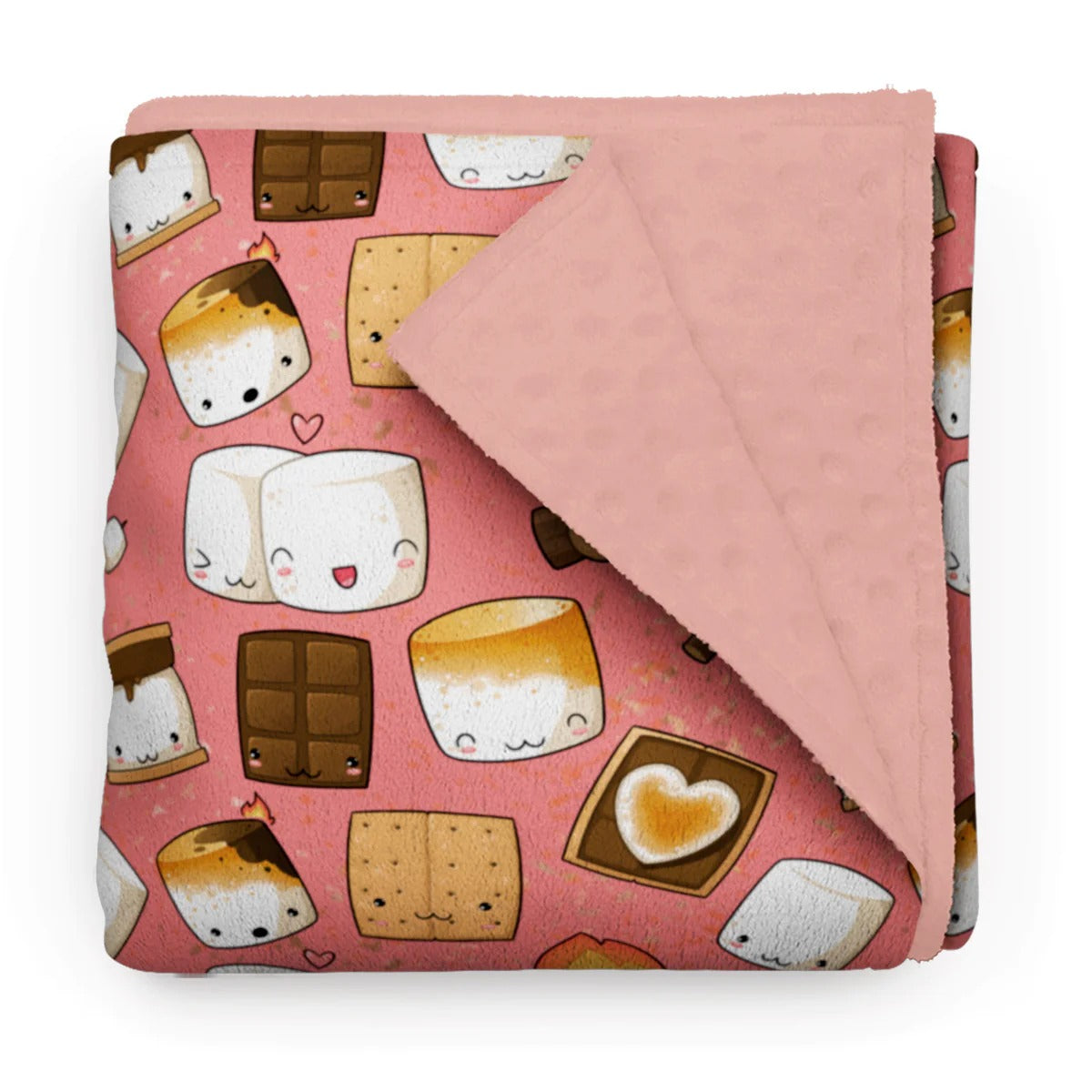 Couverture en minky - S'mores rose