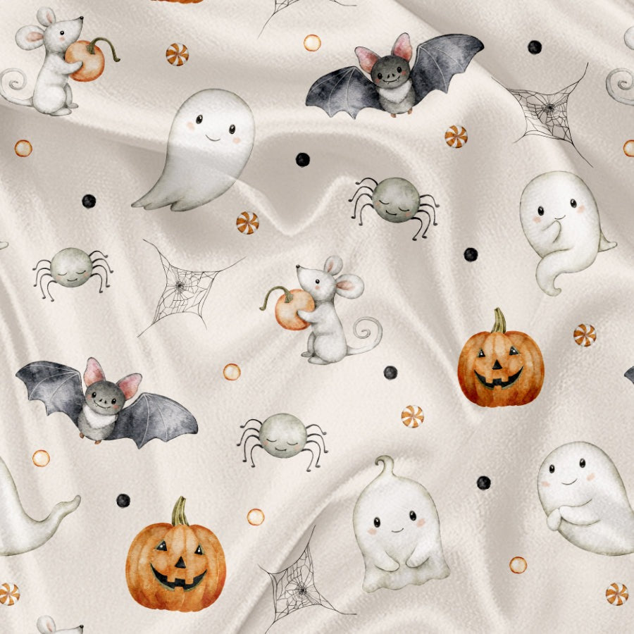 Couverture en minky - Mix d'Halloween crème
