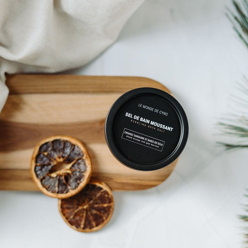 Sel de bain moussant - Orange sanguine et baies de Goji