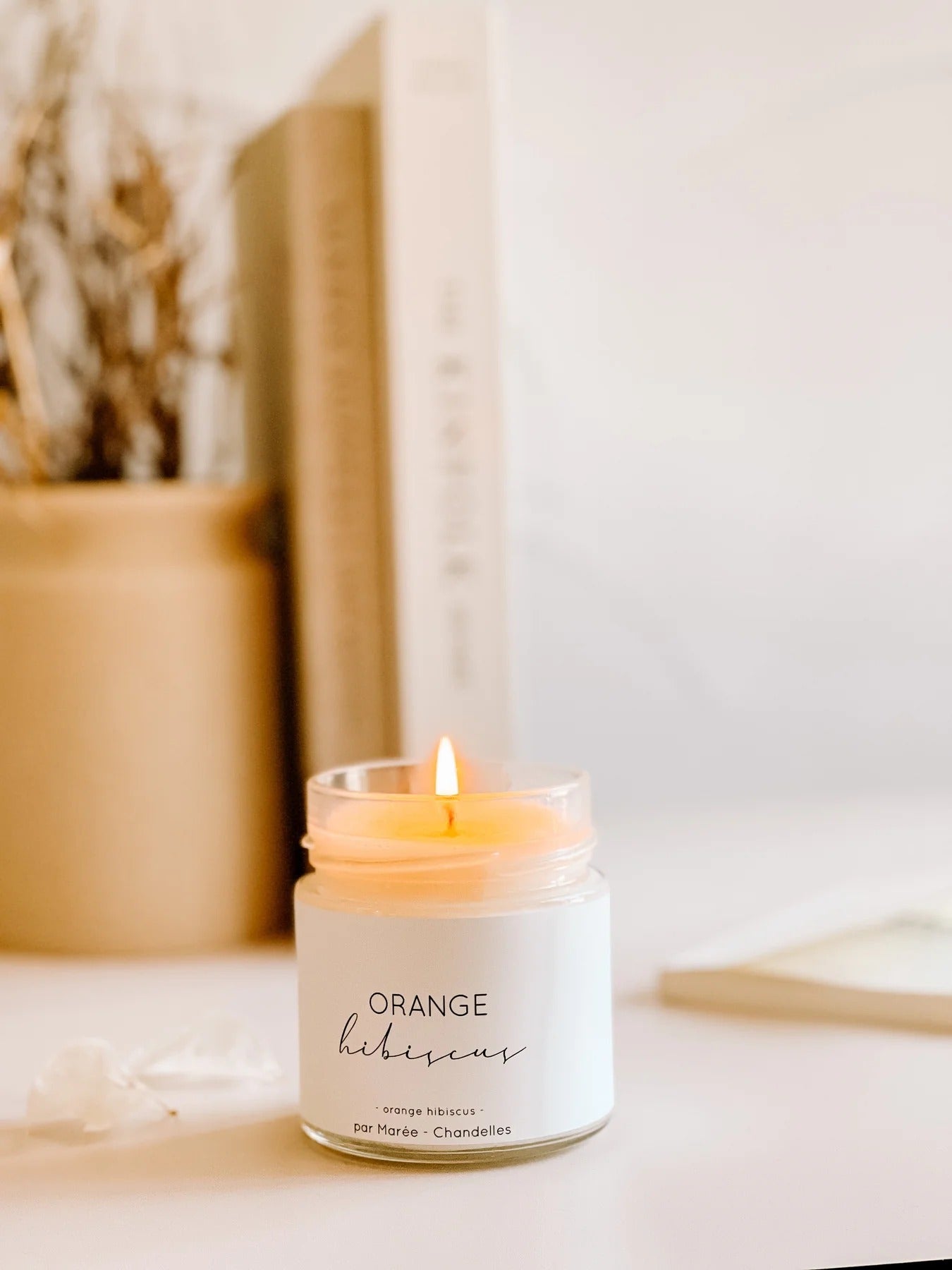 Chandelle de soya - Orange Hibiscus