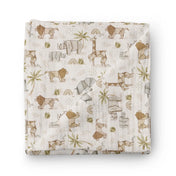Couverture mousseline de bambou - Origami Safari