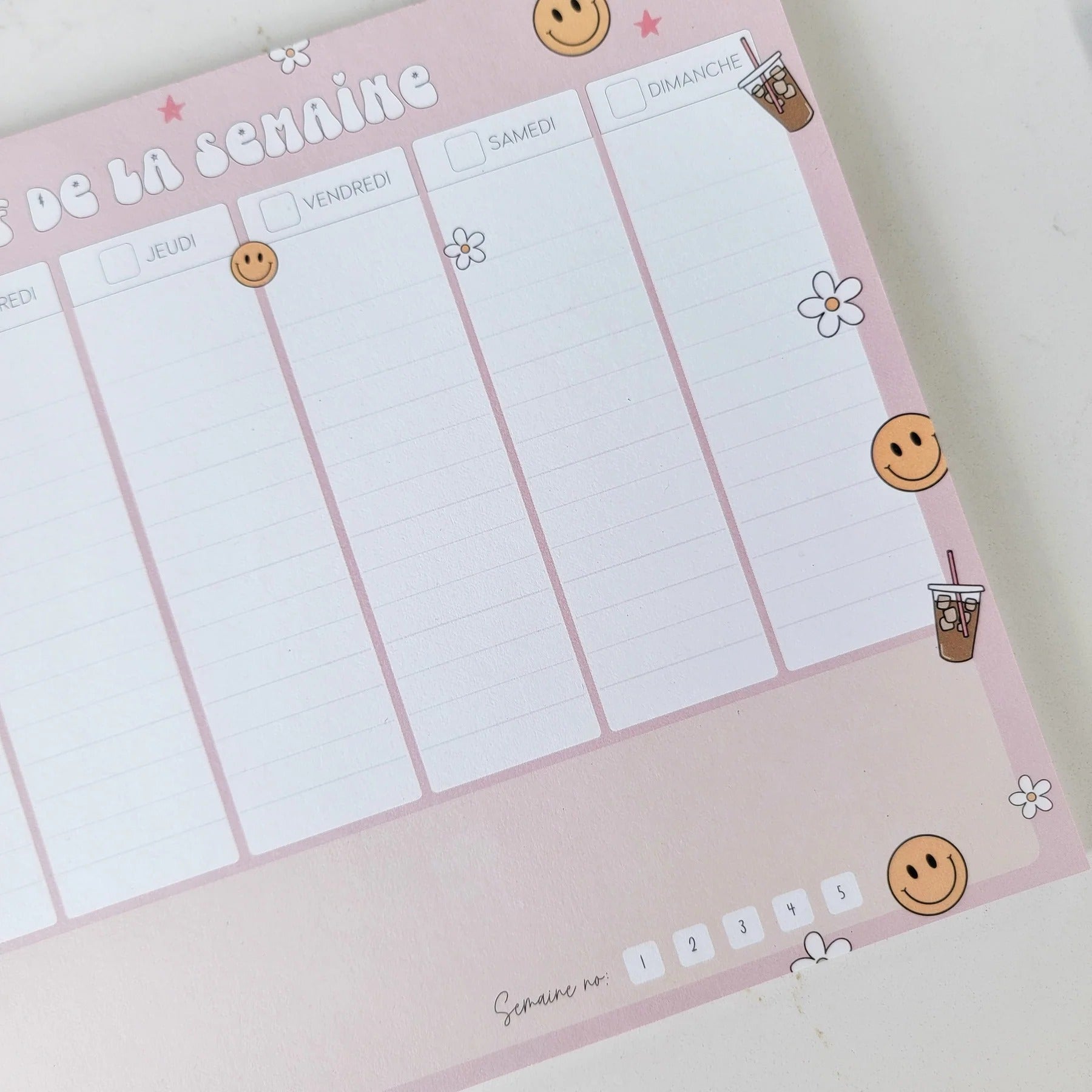 Semainier - 26 feuilles - Smiley