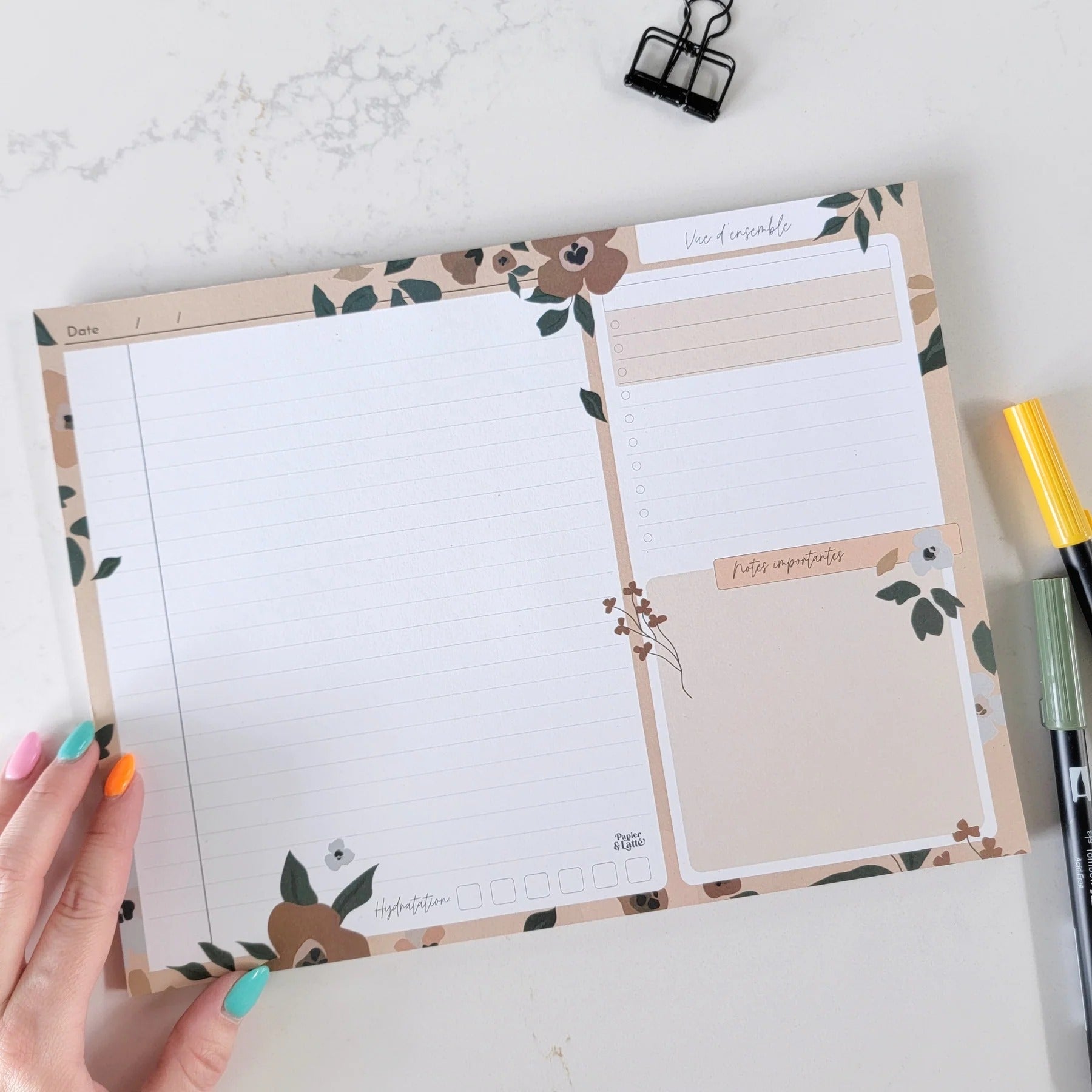 Recueil de listes - 26 feuilles - Floral