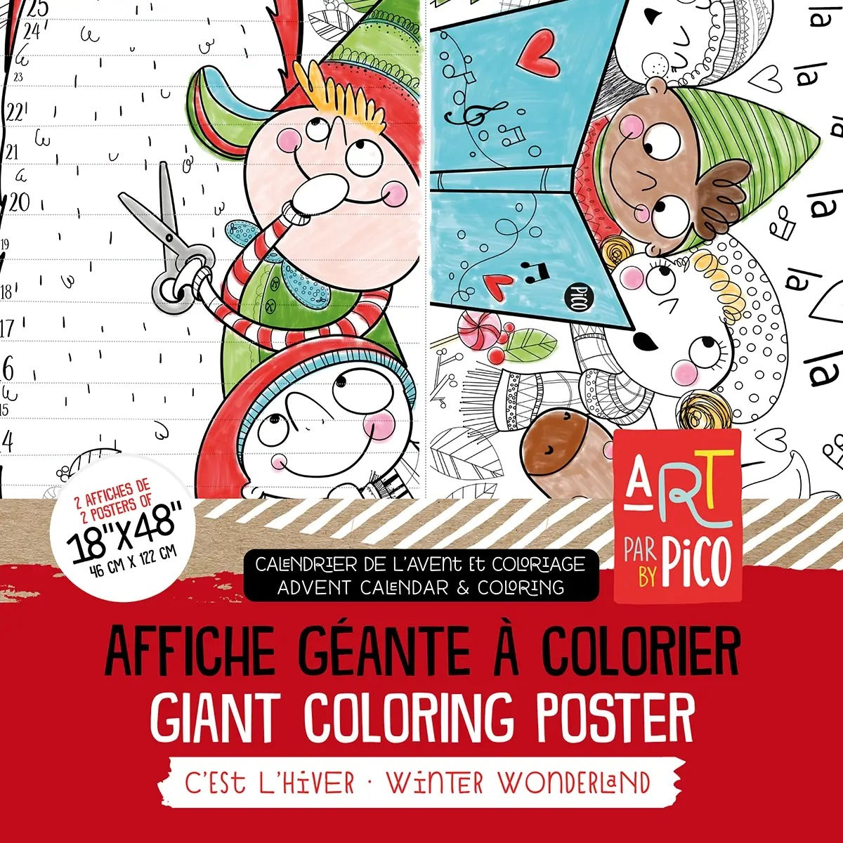 Coloriage géant - C'est l'hiver