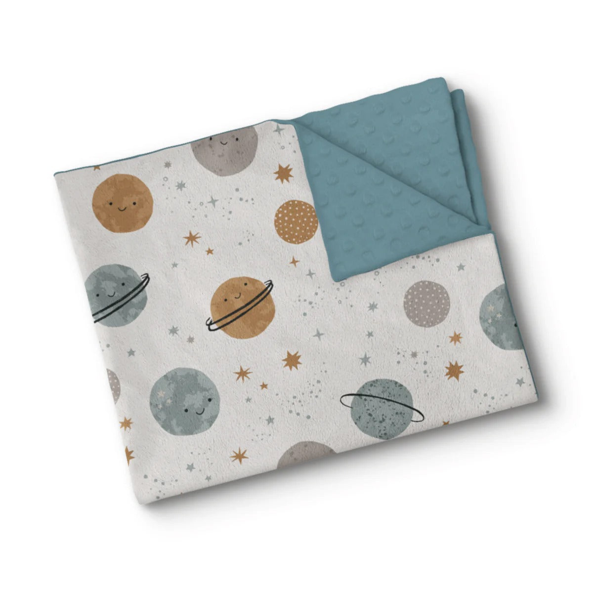 Couverture en minky - Planètes sourires