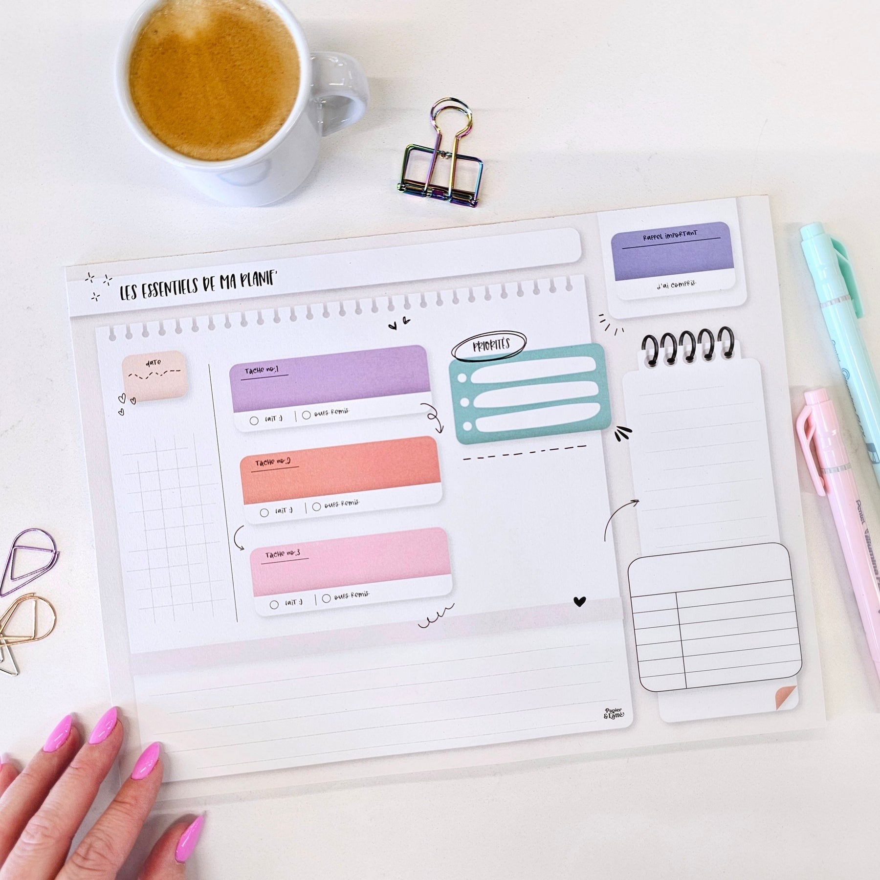 Tableau d'organisation - Essentiels de ma planif - - 26 feuilles