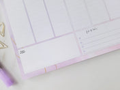 Planificateur - Mauve, rose et splash gold - 52 semaines - Perpétuel