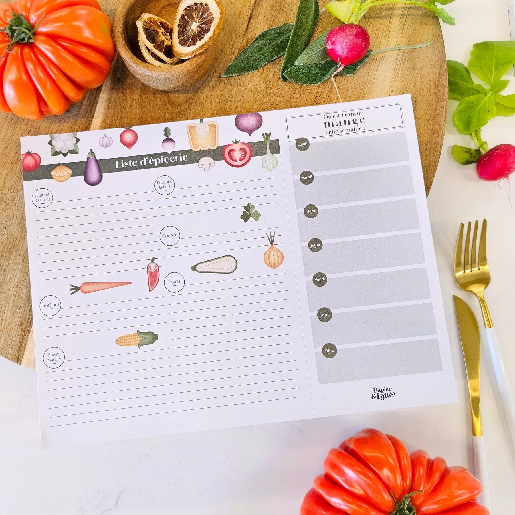 Planificateur de repas - Légumes 2D