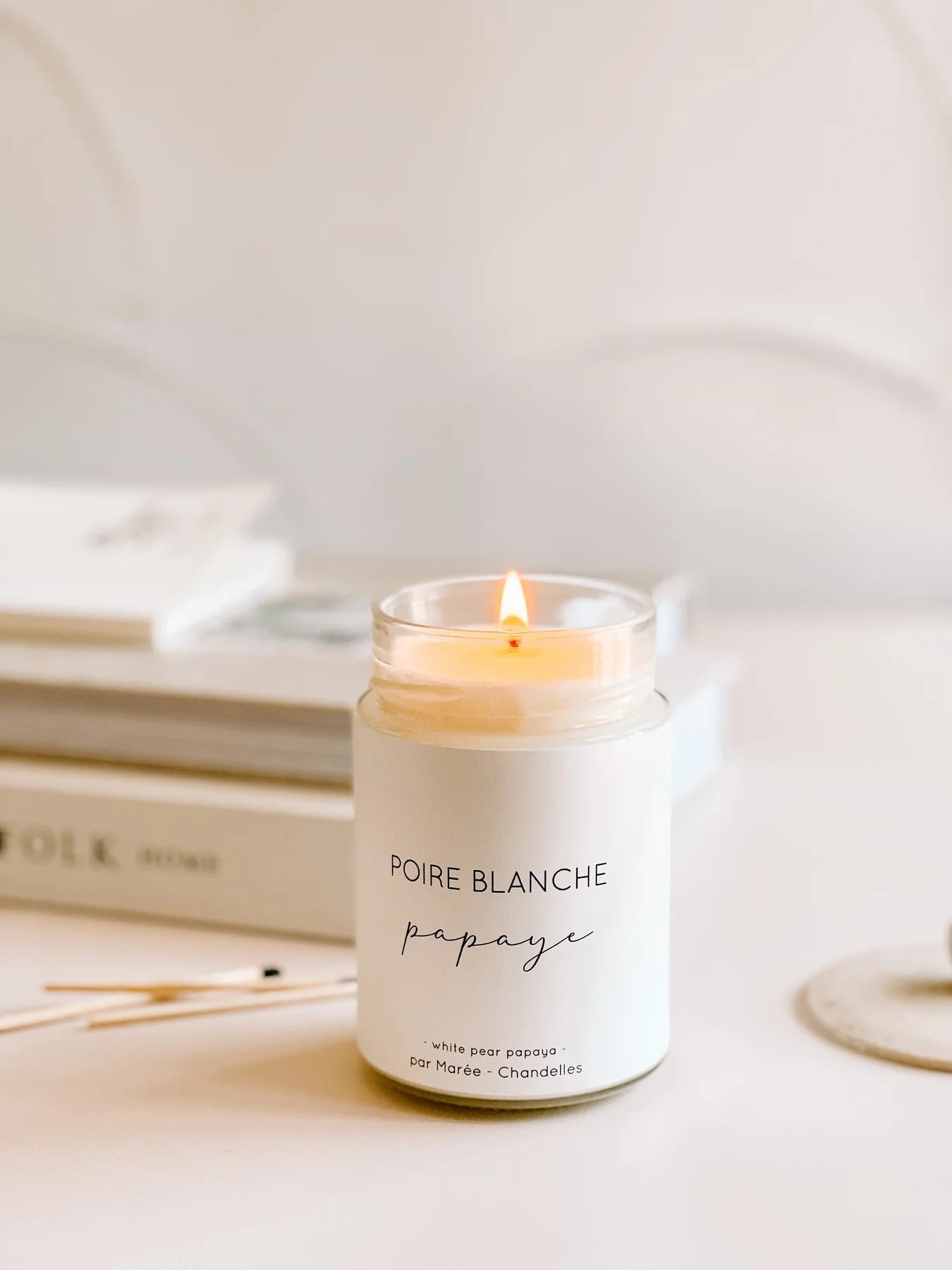 Chandelle de soya - Poire blanche et papaye
