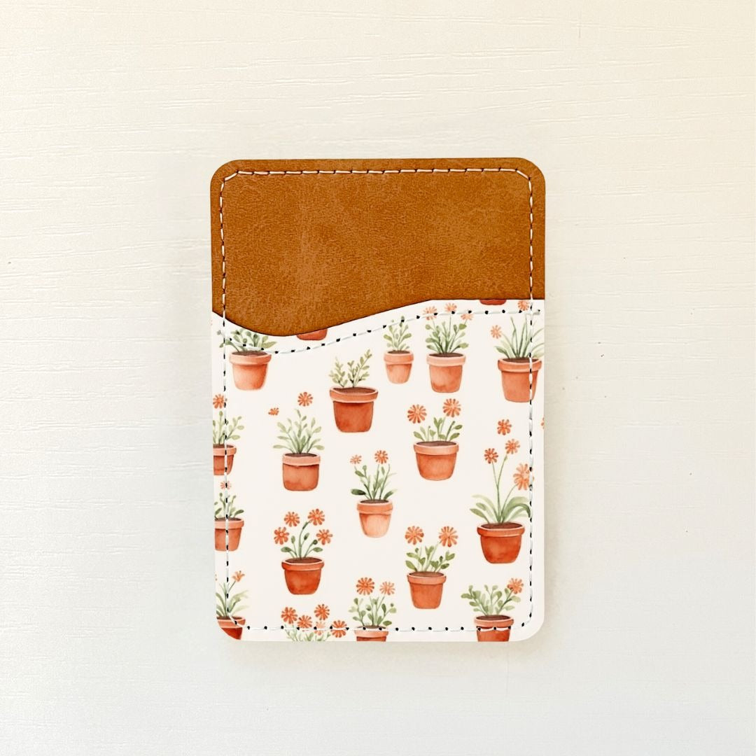 Porte-cartes en cuir à motif