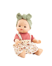 Bébé Gordis - Frederica avec salopette-robe fleurie et bandeau - Paola Reina
