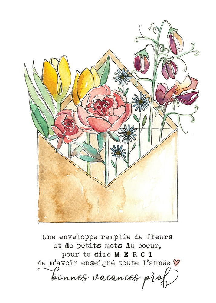 Carte de souhaits - Bonnes vacances prof