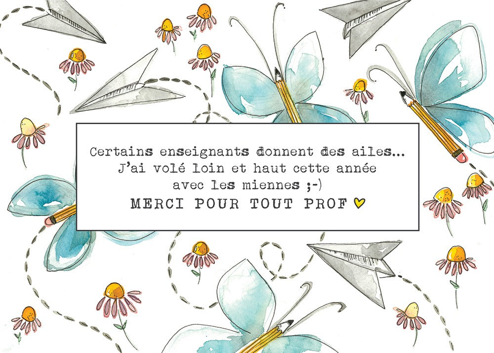 Carte de souhaits - Merci pour tout prof