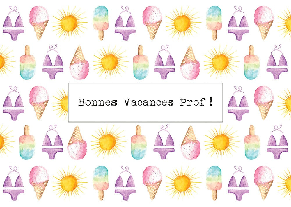 Carte de souhaits - Bonnes vacances prof