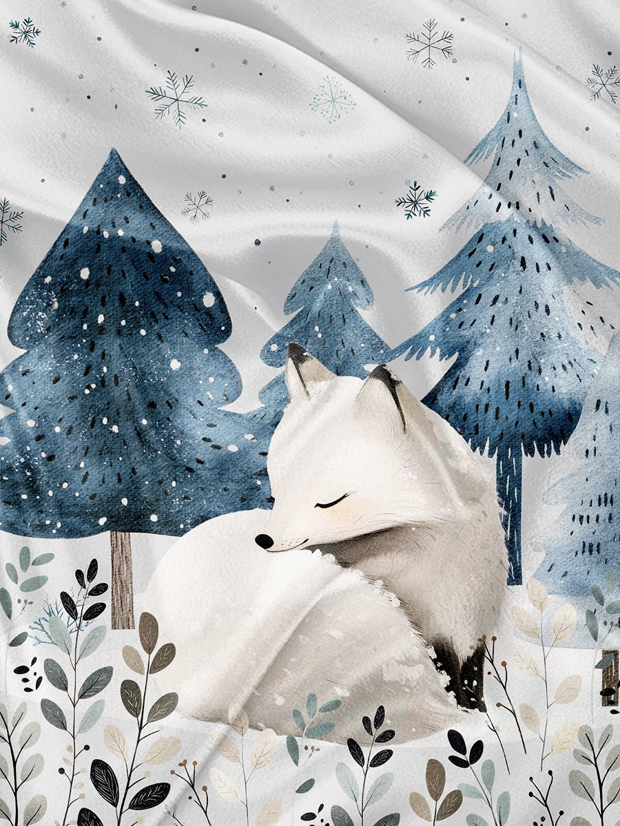 Couverture en minky - Amis des glaces renard polaire