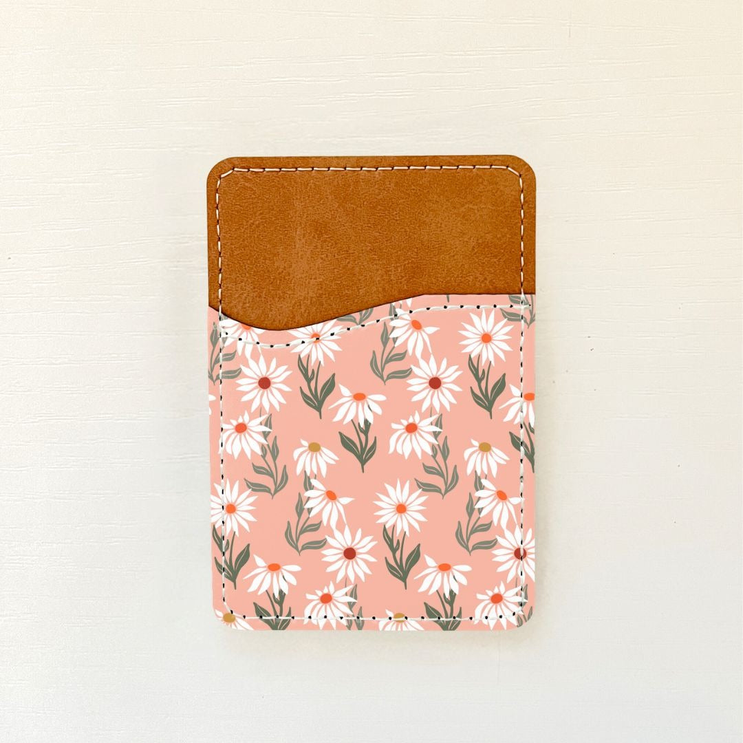 Porte-cartes en cuir à motif