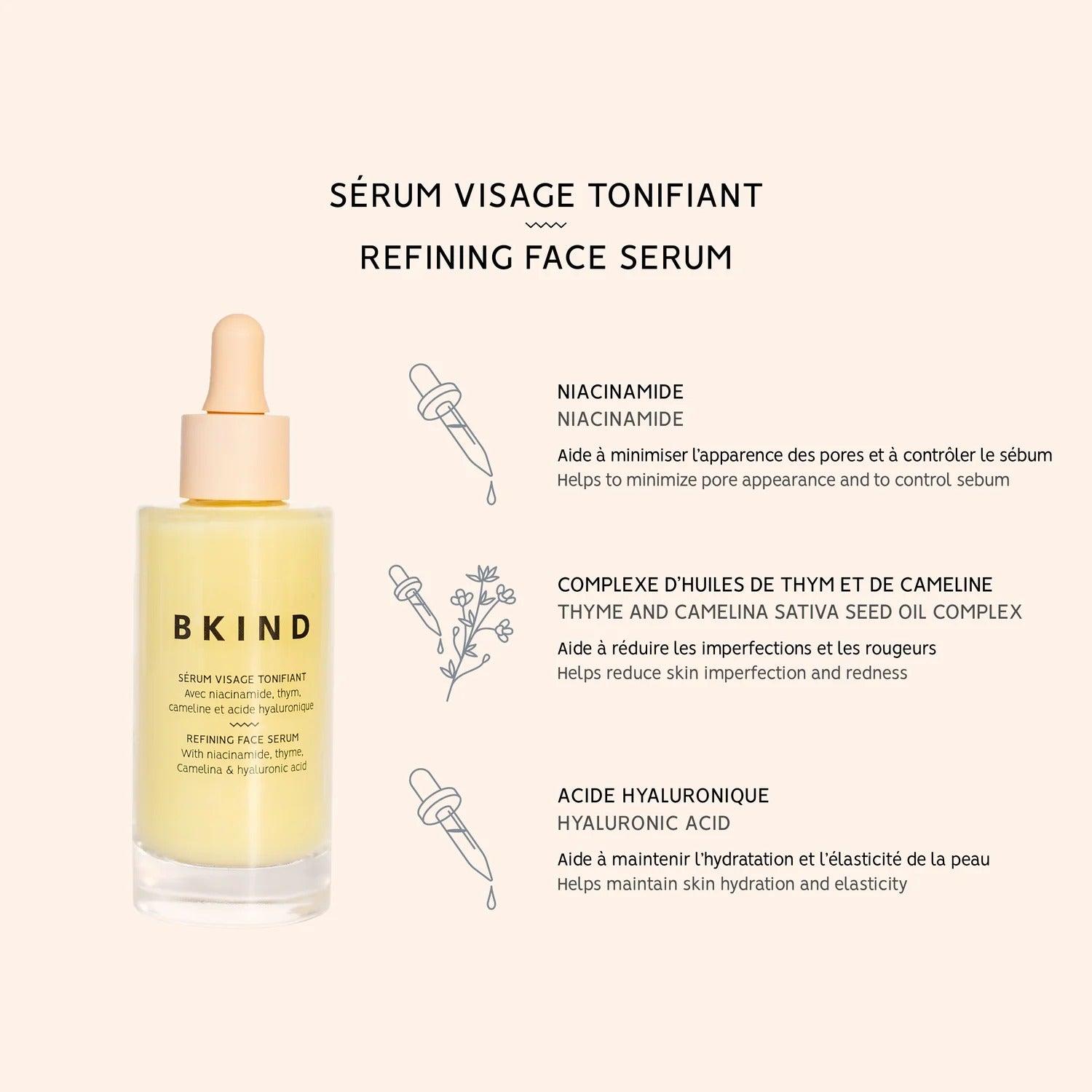 Sérum visage - Tonifiant avec Niacinamide et eau d'Hamamélis