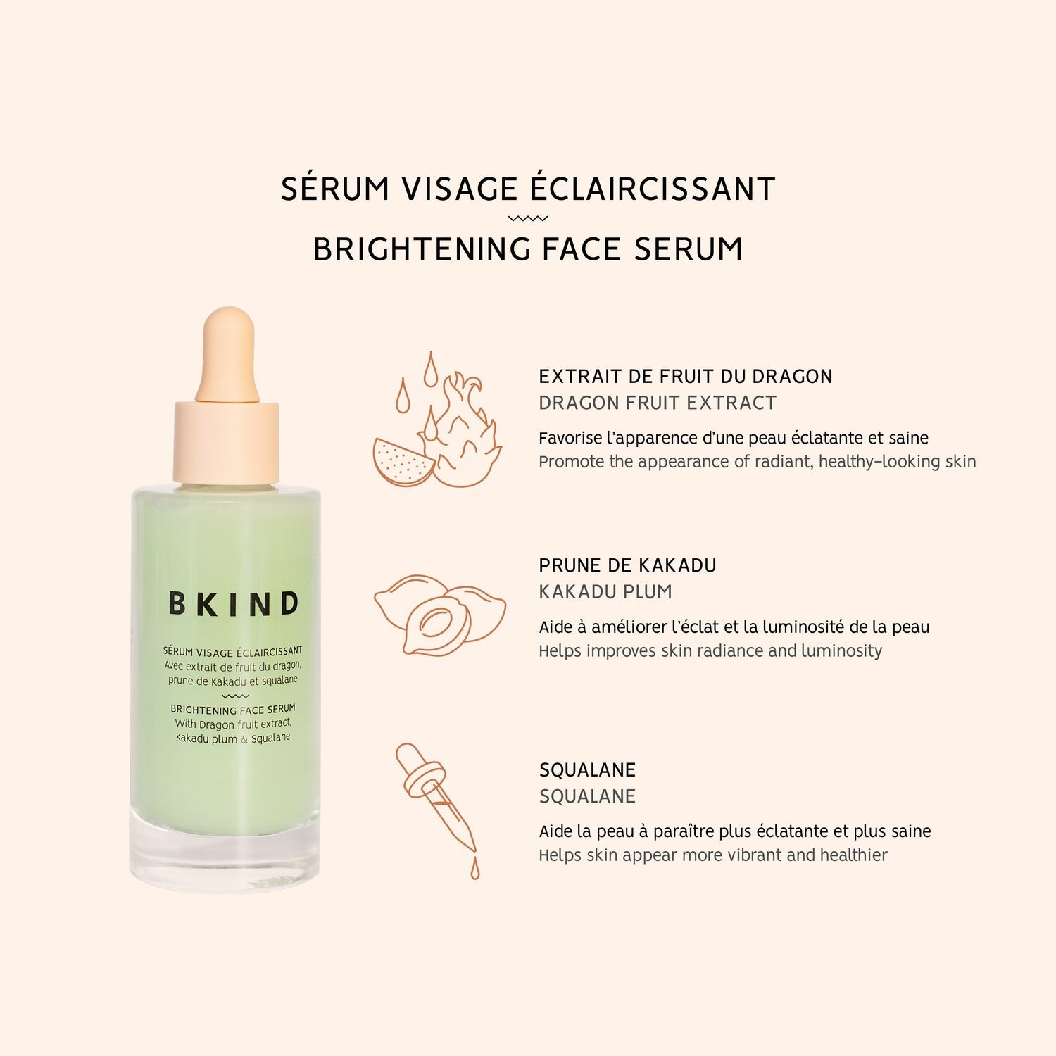 Sérum visage - Éclaircissant avec vitamine C et Squalane