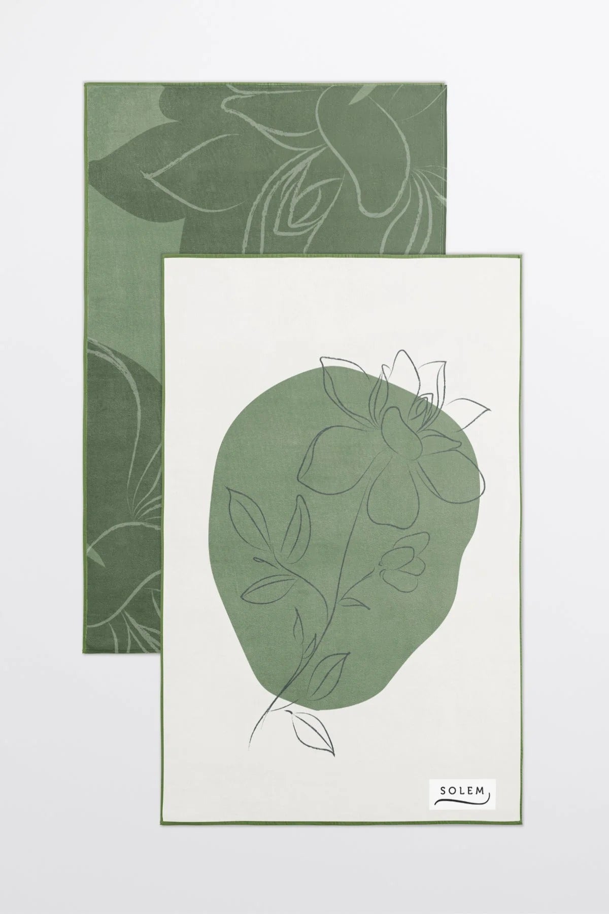 Linges à vaisselle Les Gardénias - Vert (Lot de 2)