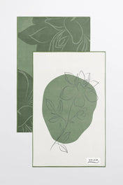Linges à vaisselle Les Gardénias - Vert (Lot de 2)
