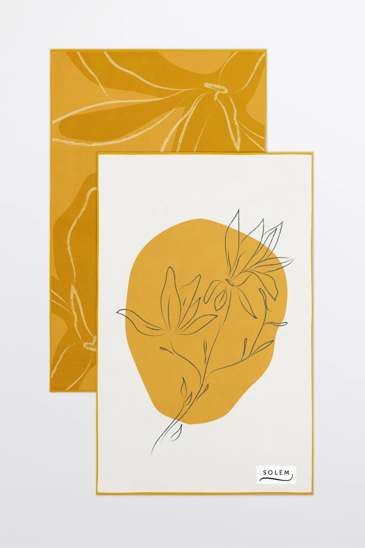 Linges à vaisselle Les Magnolias -Jaune (Lot de 2)