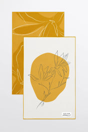 Linges à vaisselle Les Magnolias -Jaune (Lot de 2)