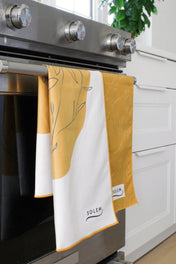 Linges à vaisselle Les Magnolias -Jaune (Lot de 2)