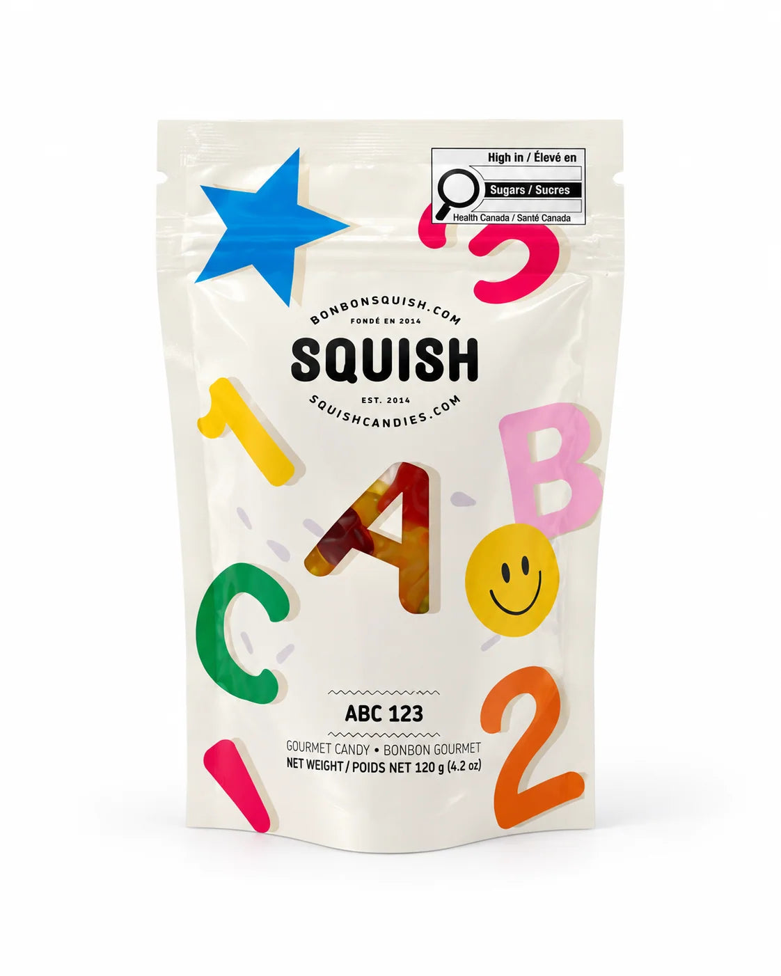 Bonbons ABC 123 Squish | Lettres et chiffres – 120 g