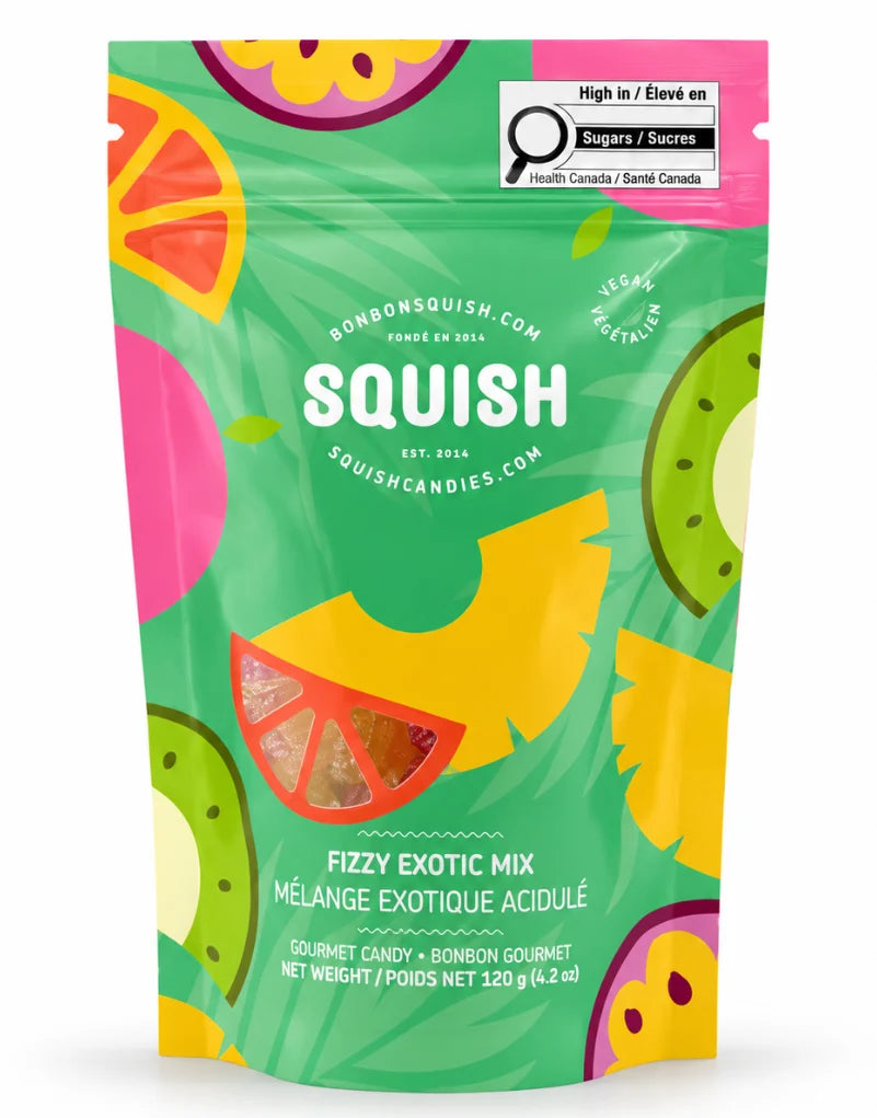 Bonbons gélifiés acidulés Mix exotique 120 g | Squish