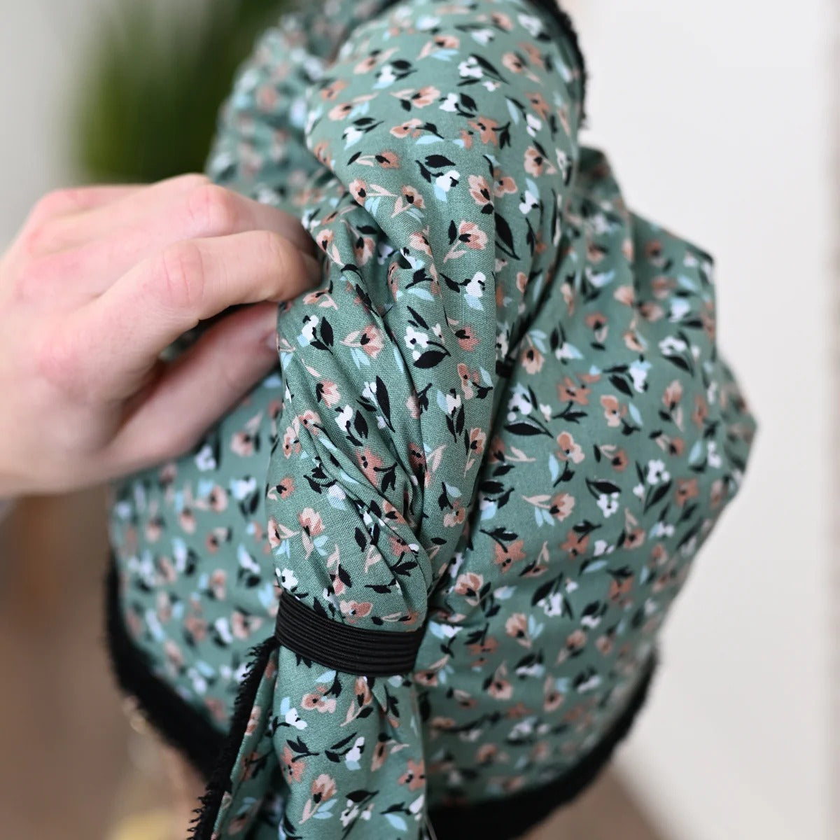Serviette pour cheveux - Tulipes sauge