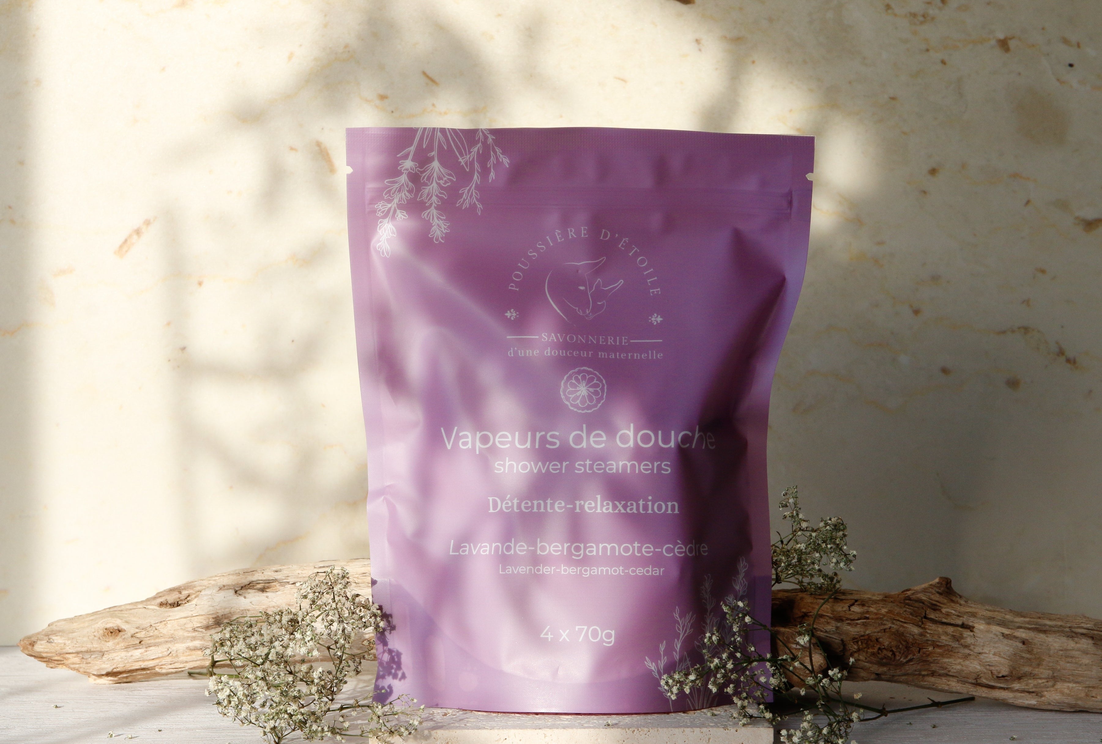 Vapeurs de douche - Détente-Lavande, bergamote & cèdre en deux formats