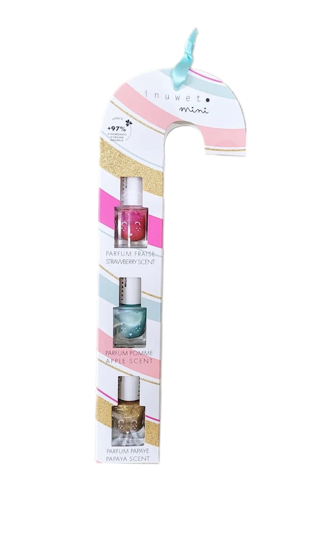 Vernis - Canne de Noël 3 vernis, papaye fraise, pomme