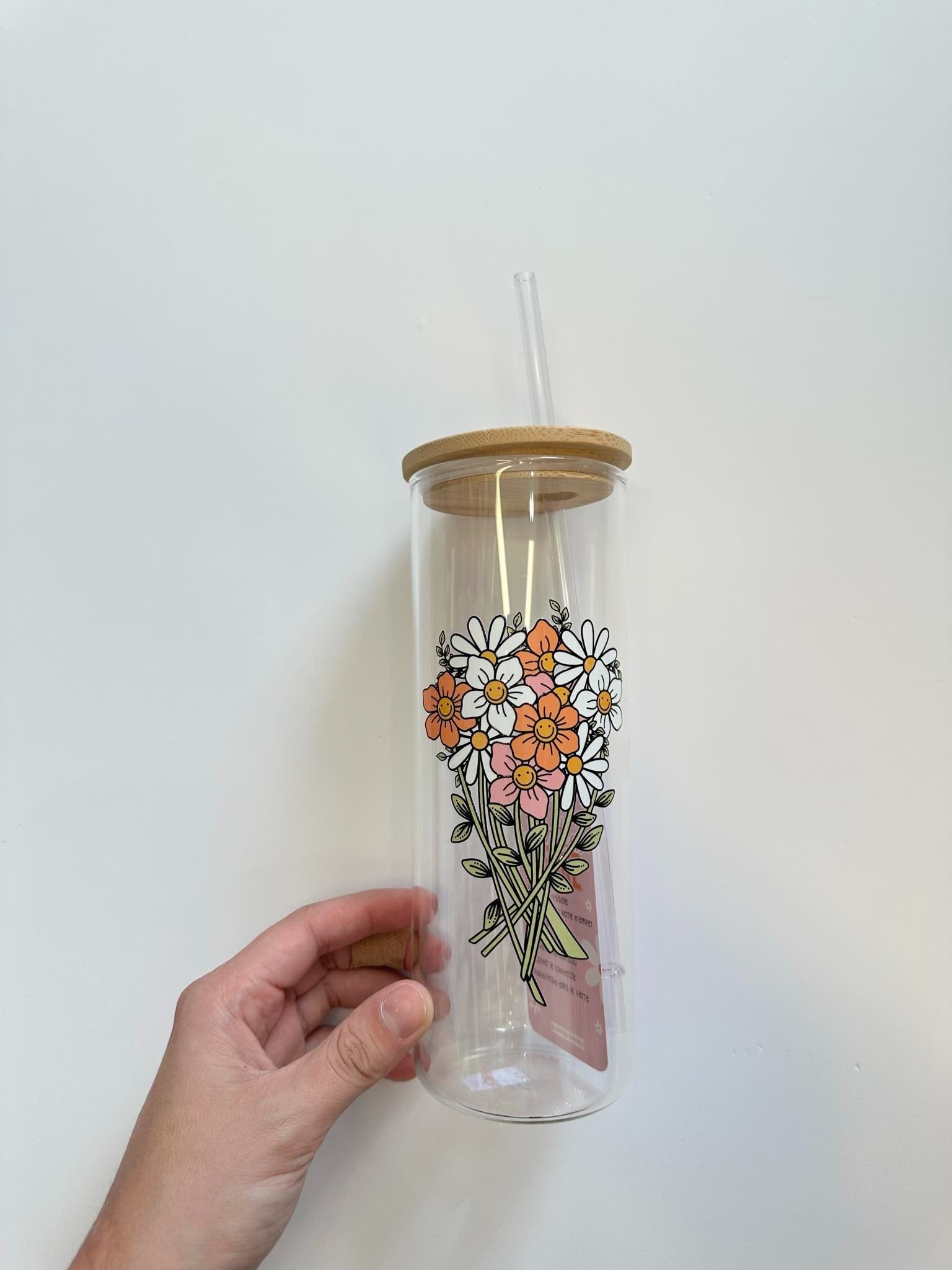 Verre boho -  Fleurs vintages