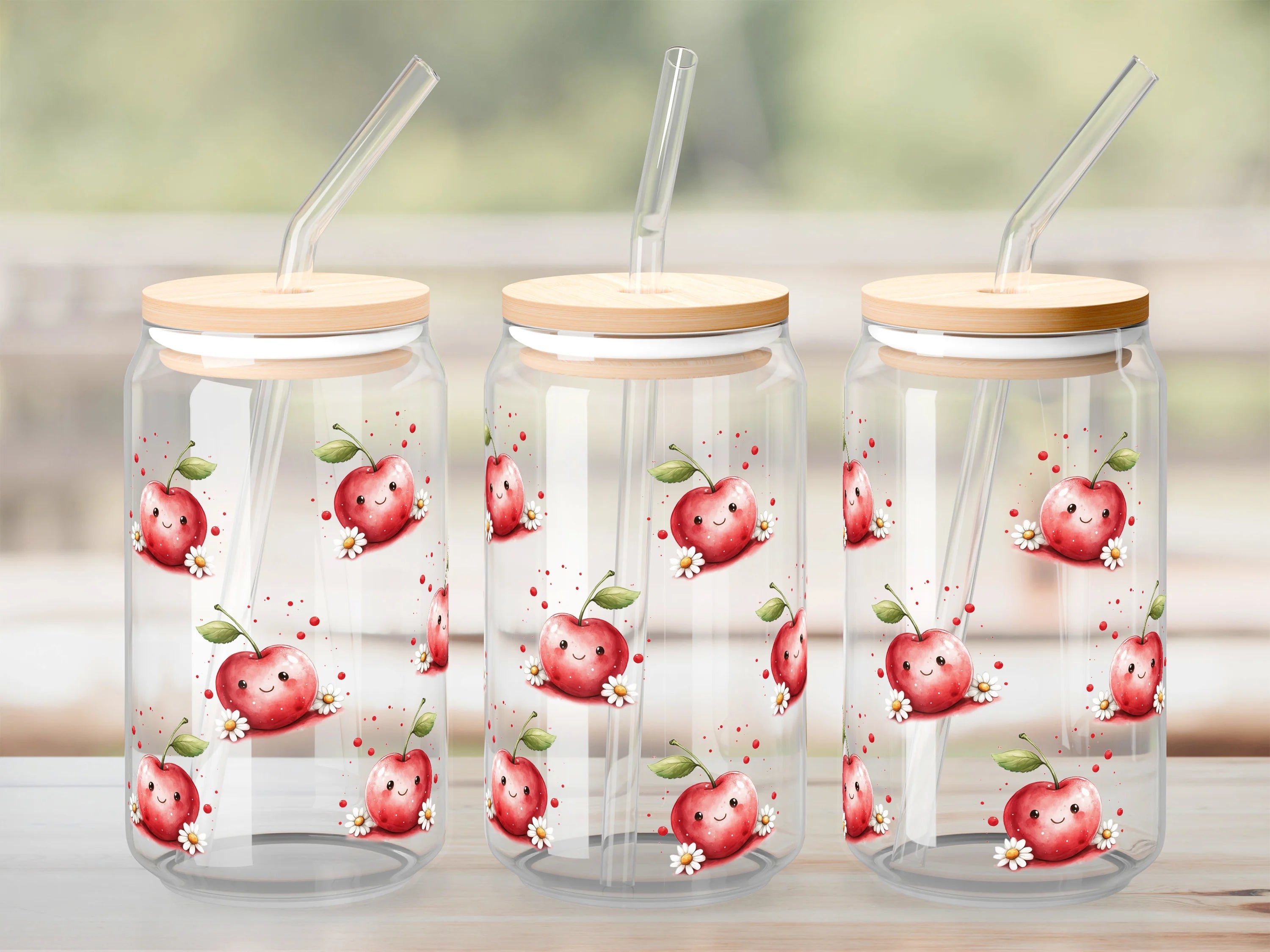 Verre à paille - Petites cerises