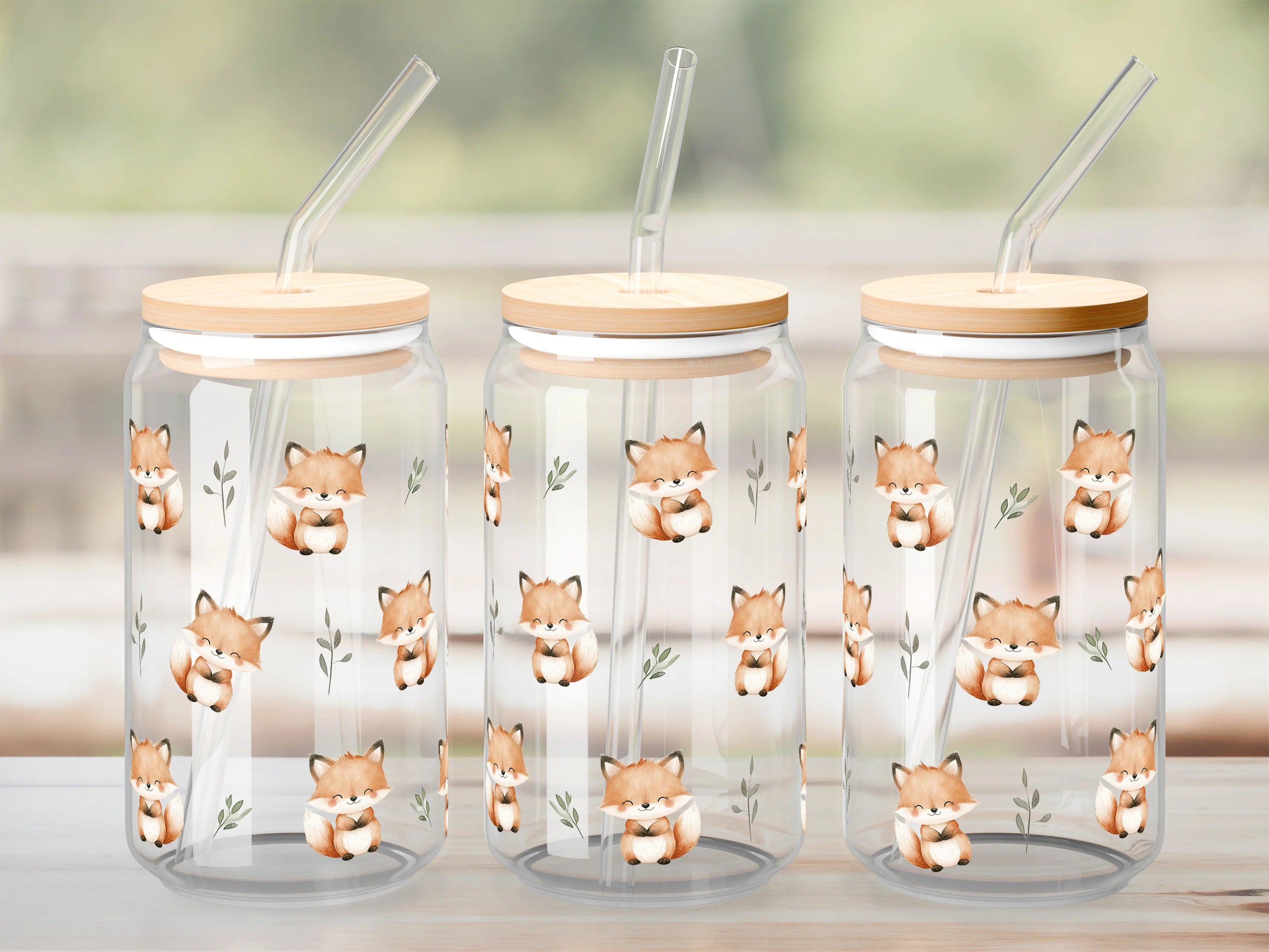 Verre à paille - Petits renards
