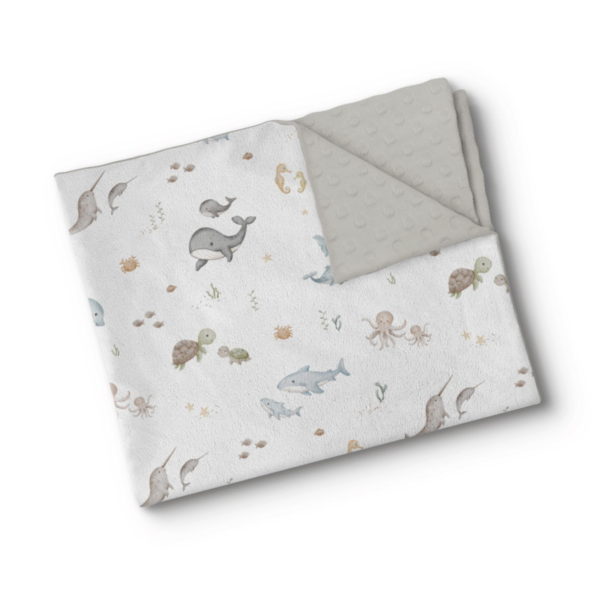 Couverture en minky - Vie sous-marine