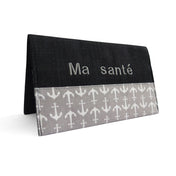 Protège carnet santé personnalisé fille Ancre grise