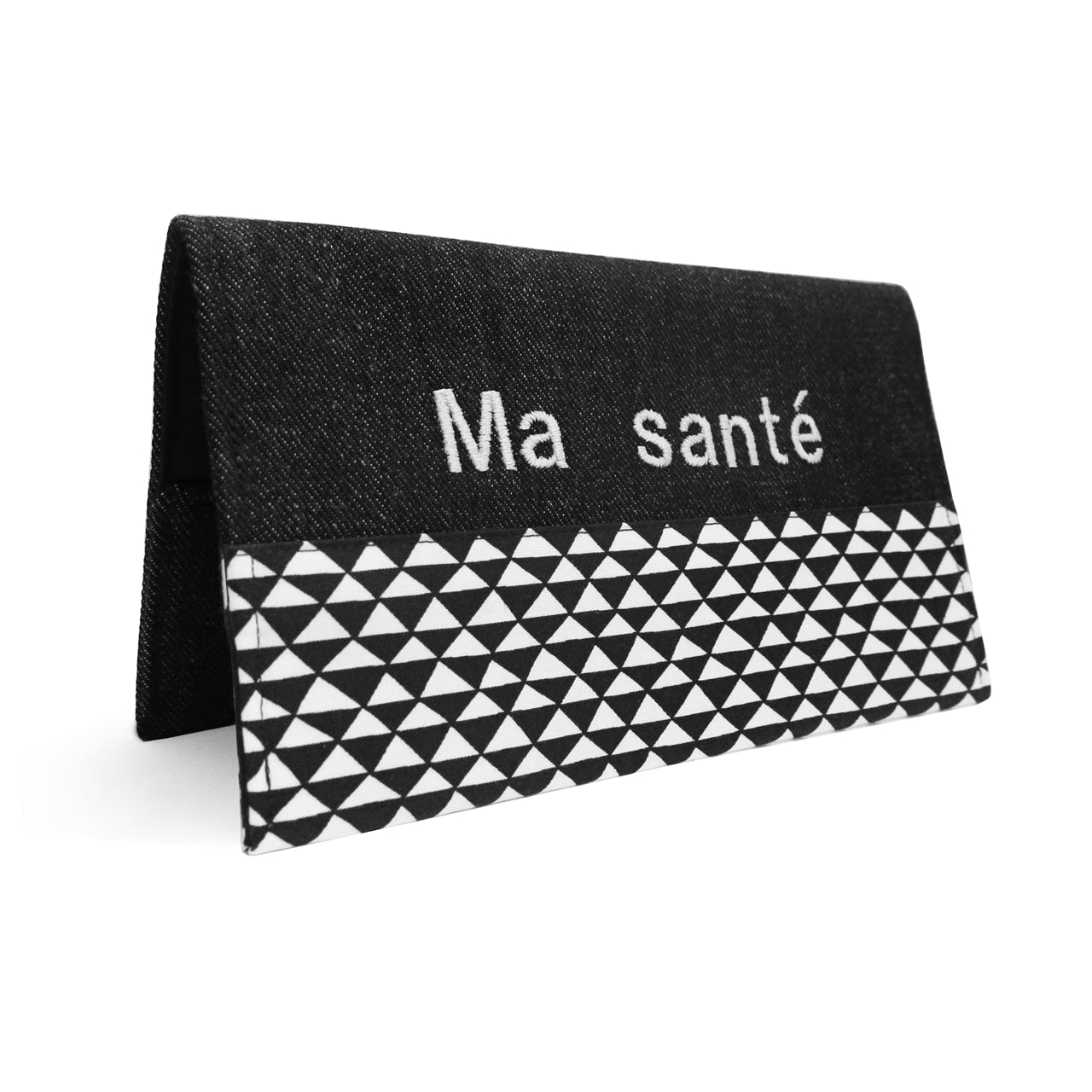 Protège carnet santé personnalisé fille Triangle noir