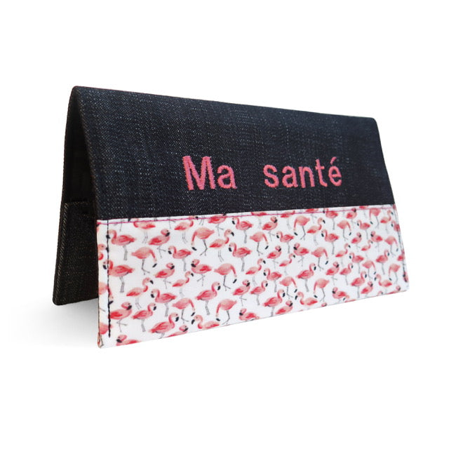 Protège carnet santé personnalisé fille Flamant