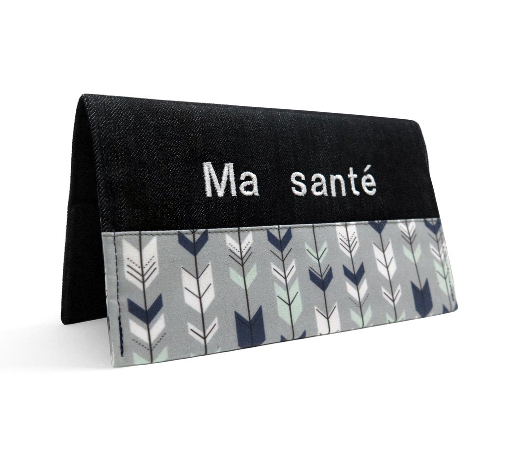 Protège carnet santé personnalisé gars Flèche grises