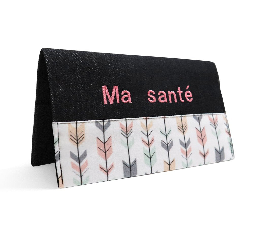 Protège carnet santé personnalisé fille Flèche corail