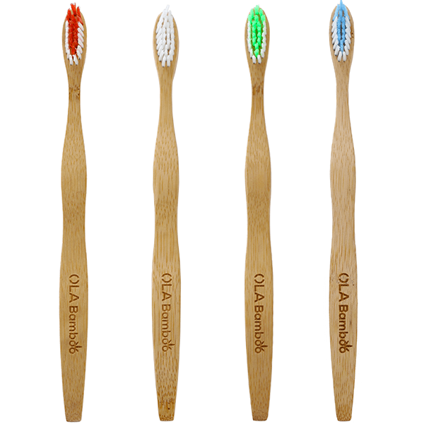Brosse à dents en bambou avec manche compostable – Ola Bamboo