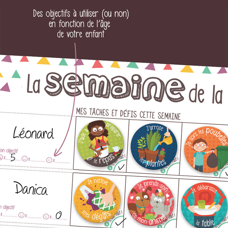 Organisateur familial Une semaine à la fois – horizontal