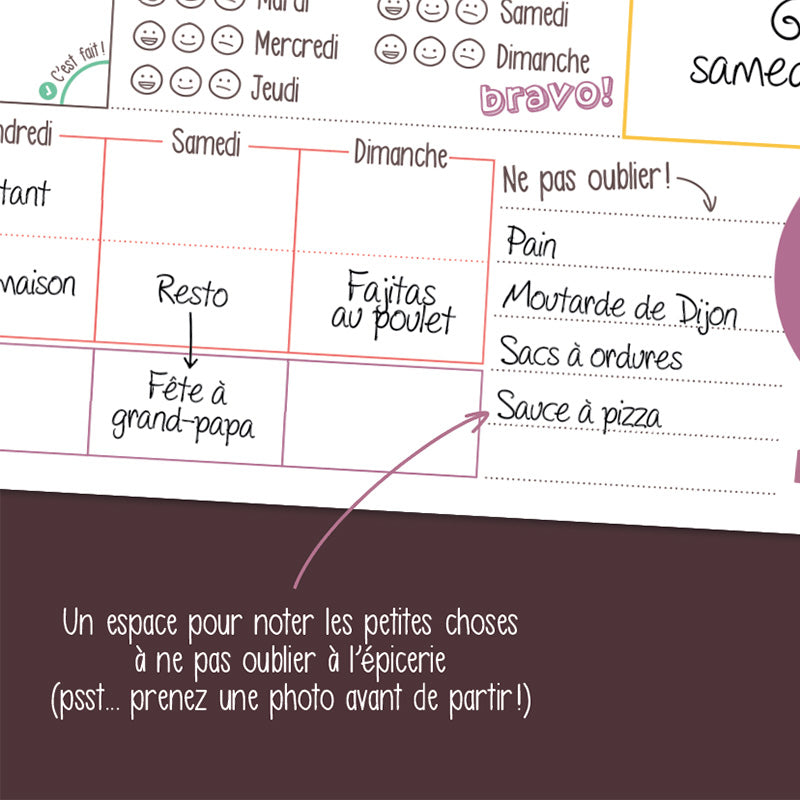 Organisateur familial Une semaine à la fois – vertical