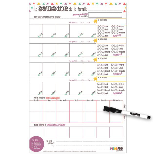 Organisateur familial Une semaine à la fois – vertical