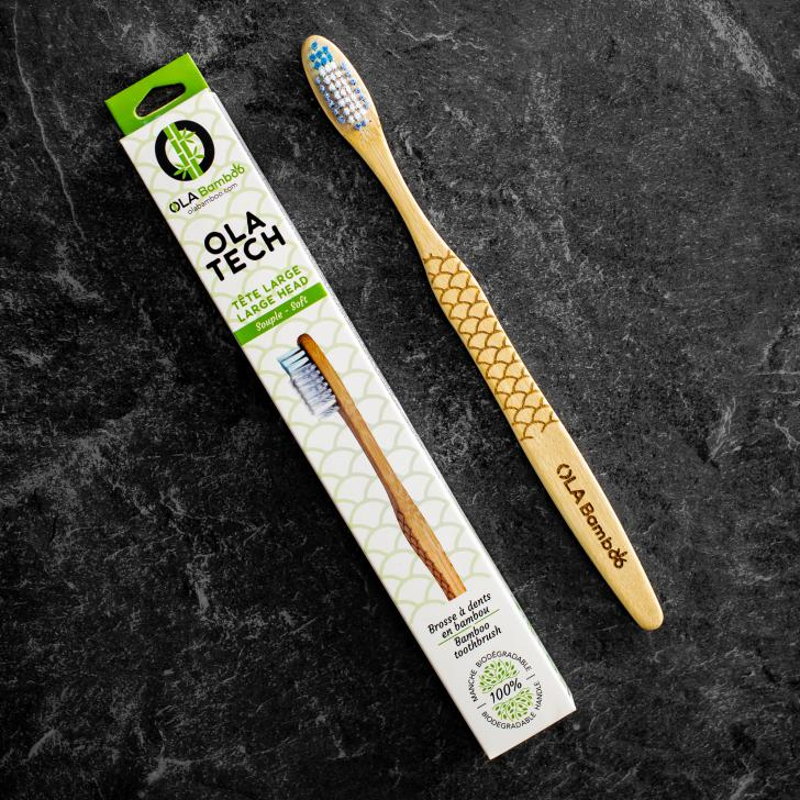 Brosse à dents en bambou avec manche compostable – Ola Bamboo Adulte OLA Tech