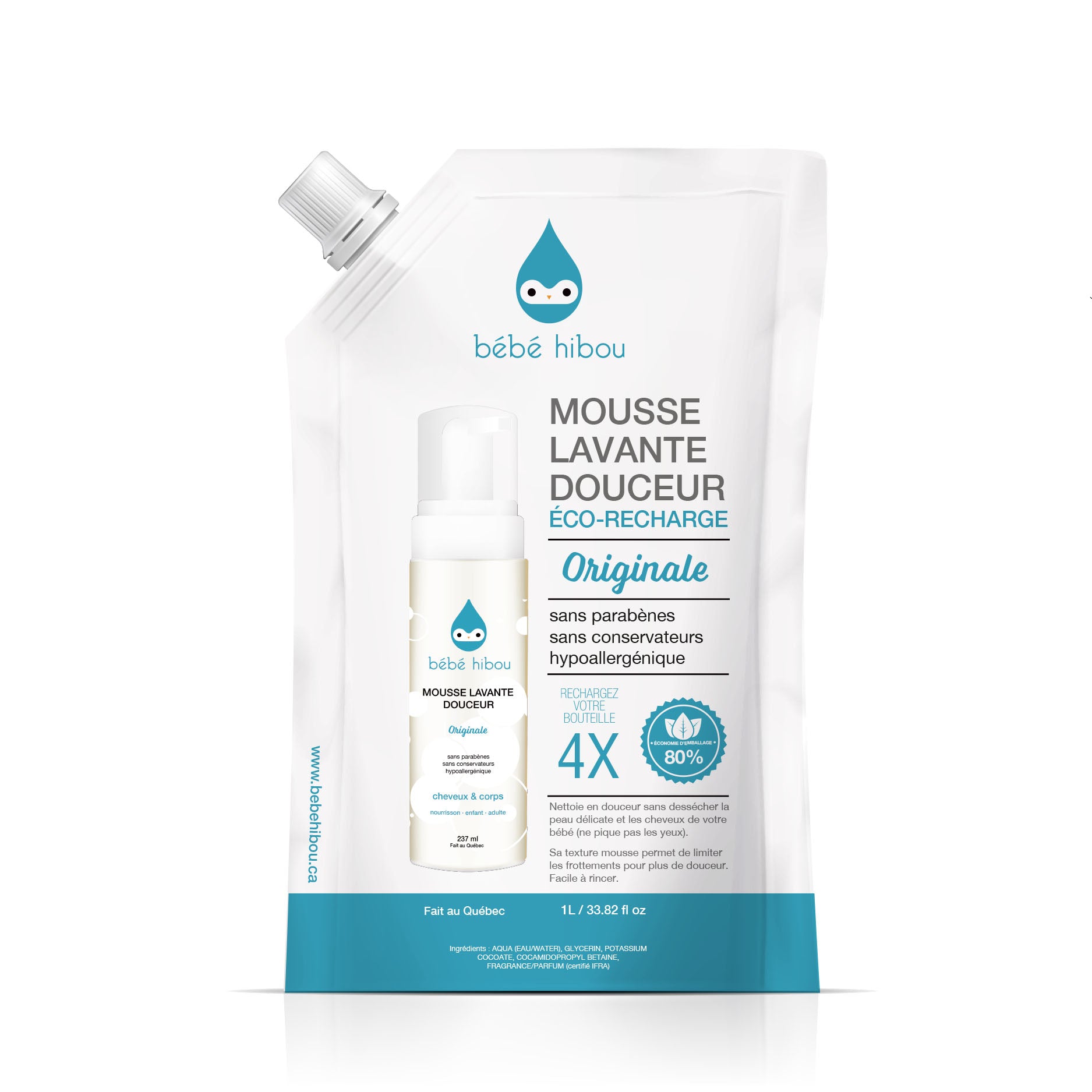 Eco Refill savon mousse corps et cheveux ORIGINALE 1 Litre