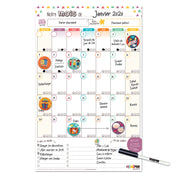 Calendrier mensuel familial Notre mois ensemble – vertical ou horizontal
