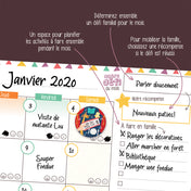 Calendrier mensuel familial Notre mois ensemble – vertical ou horizontal